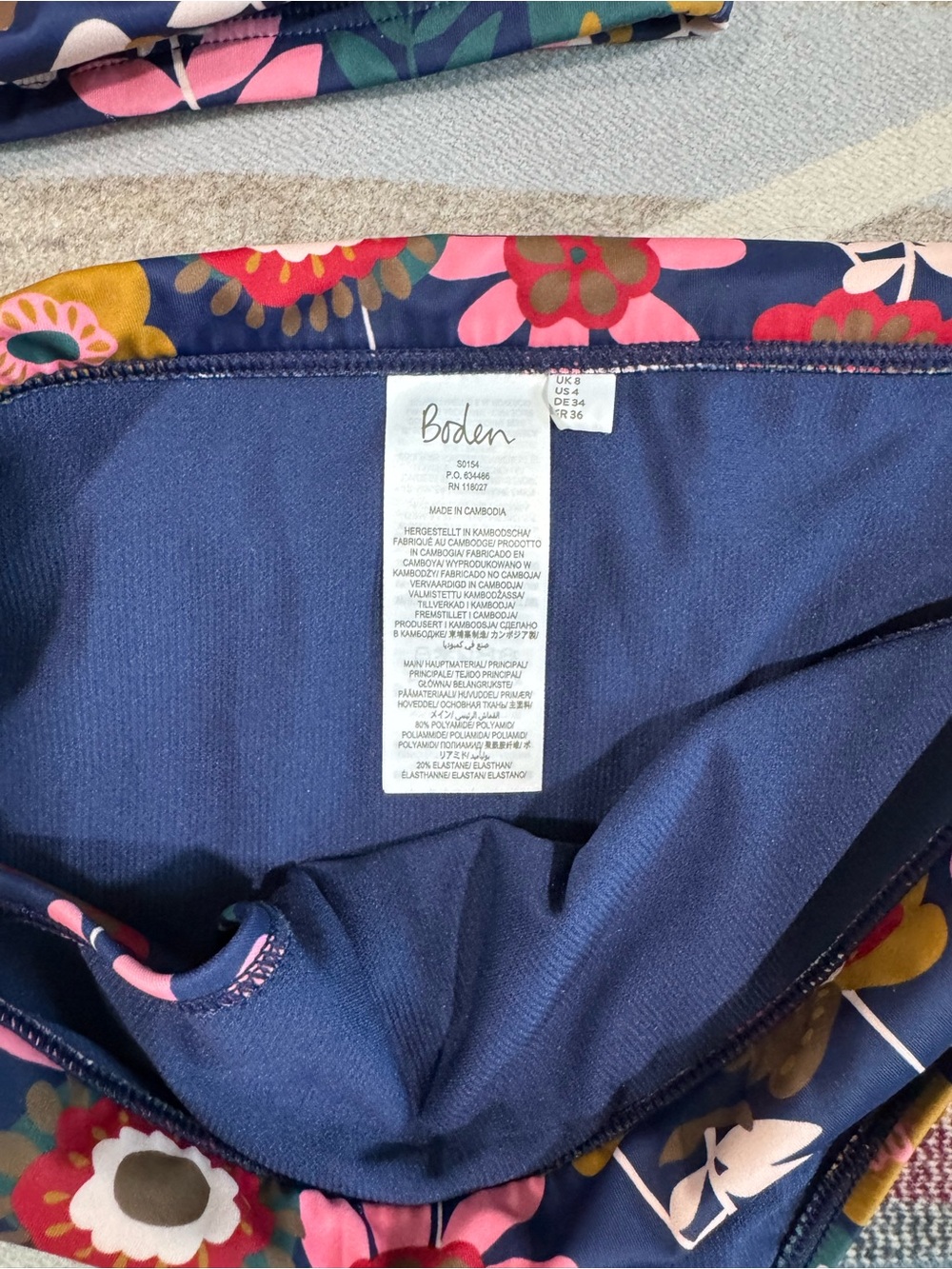 Boden Corsica Tankini Set Bloom Floral French Navy Multi Size 4 - Picture 4 of 9